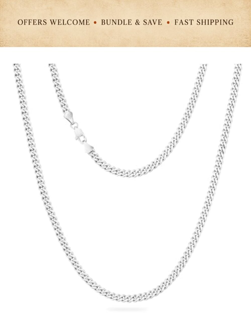 14K Gold Plated Stainless Steel Cuban Link Chain Necklace 20"